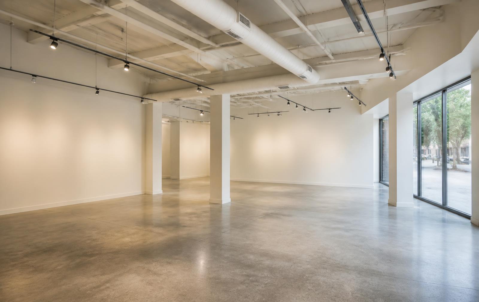 Clean LED track lighting in a modern commercial retail space in northern Arizona.