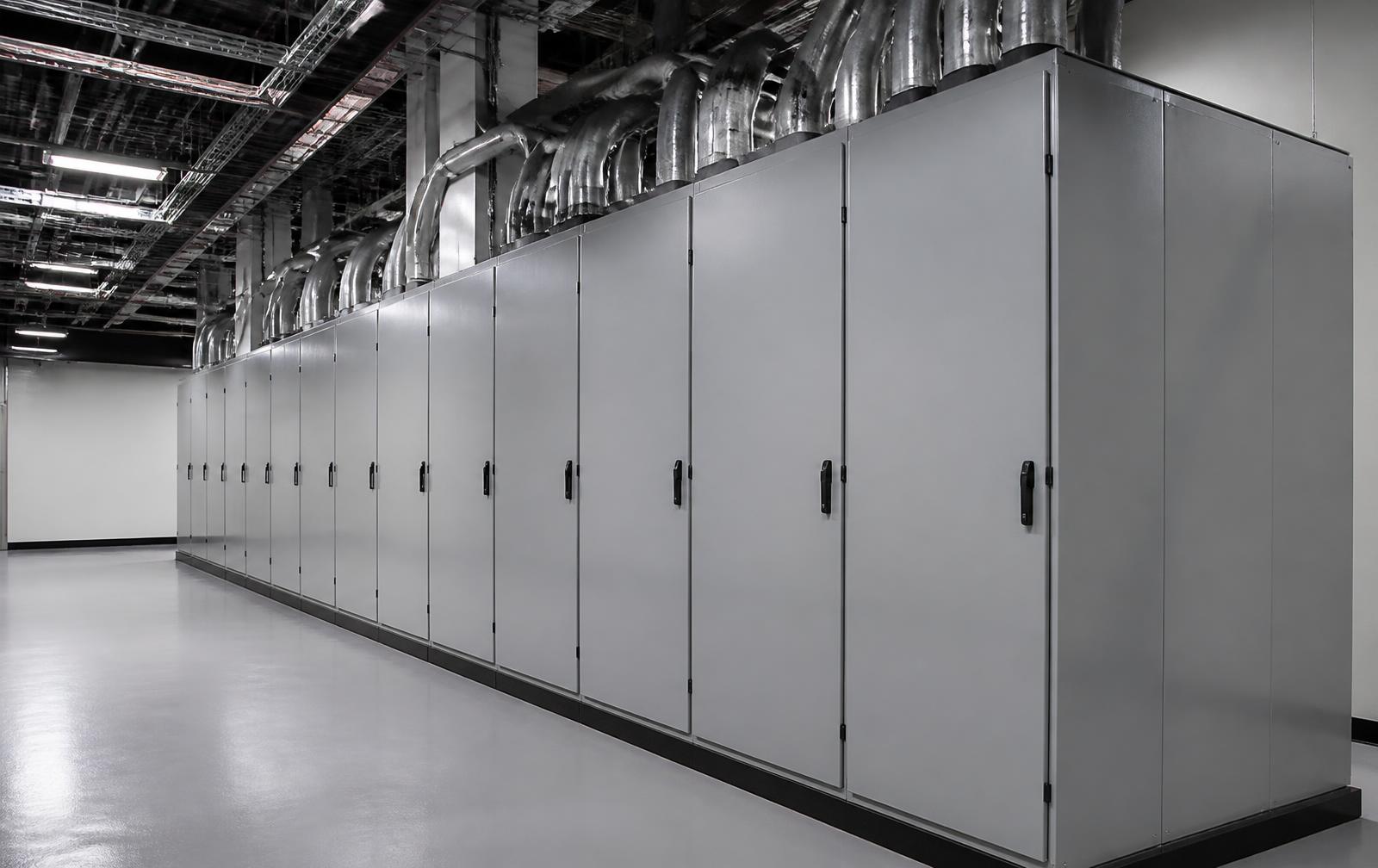 A row of industrial motor control cabinets in a northern Arizona facility.